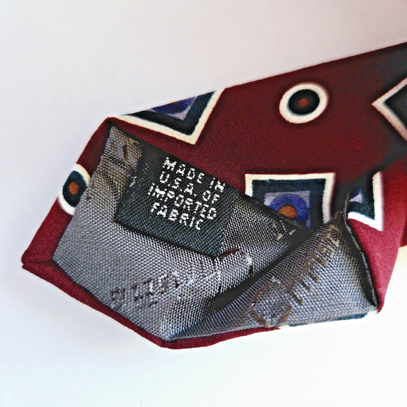 Vintage Christian Dior Silk Tie Red Geometric Classic Luxury Designer Retro USA - Picture 11 of 11